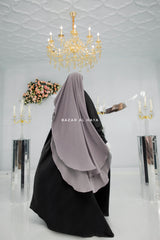 Flap Grey Two Layer Niqab - Wide - Super Breathable Veil