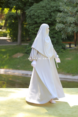 Eliza Two Piece Abaya & Khimar in Silver Cotton Super Soft & Breathable - Cozy