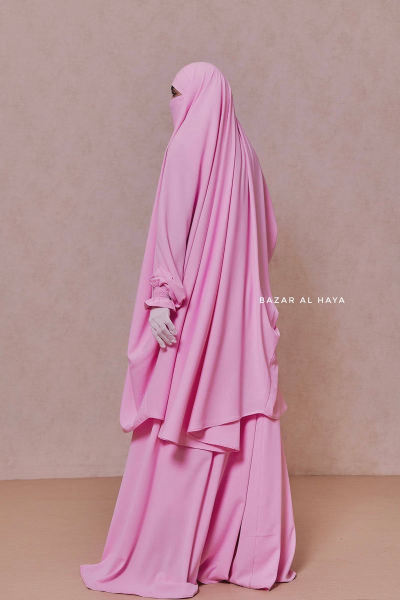 Baby Pink Hoor - Two Piece Jilbab With Skirt- Long & Loose