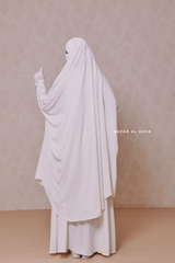 White Hoor - Two Piece Jilbab With Skirt- Long & Loose