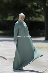 Layla Mint Abaya Dress 100% Cotton Summer Relaxed Fit Dress With Pockets