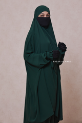 Emerald Jahida Two Piece Jilbab With Loose Pants Set - Skirt-Style Shalwar