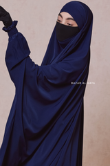 Dark Blue Hoor - Two Piece Jilbab With Skirt - Long & Loose