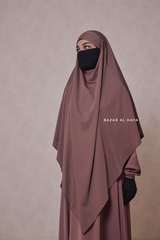 Coffee Eliza Long Triangle Diamond Khimar - Soft Cotton