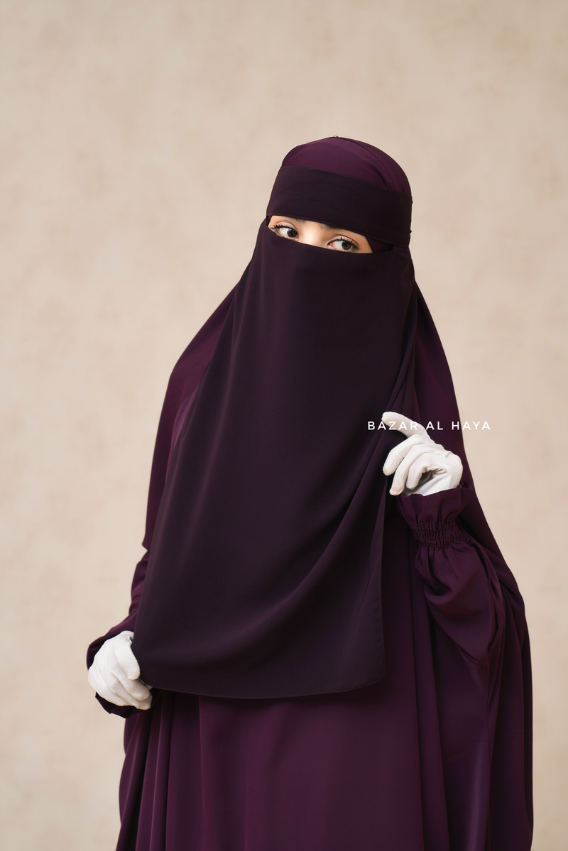 Purple Single Layer Niqab - Extremely Breathable - Large