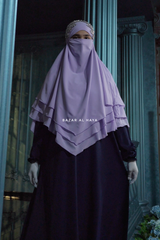 Lilac Aiza Three Layered Diamond Khimar - Premium Stretch