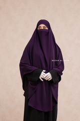 Marwad Maxi Round Diamond Khimar In Purple - Crepe, Cotton Extra Long