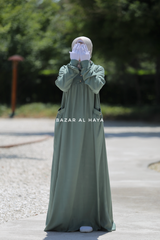 Layla Mint Abaya Dress 100% Cotton Summer Relaxed Fit Dress With Pockets