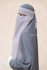 Silver Single Layer Niqab - Super Breathable & Comfy