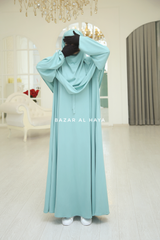 Eliza Two Piece Abaya & Khimar Set in Mint Cotton Super Soft & Breathable - Cozy