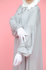 Eliza Silver Cotton Super Soft & Breathable Abaya Dress - Cozy