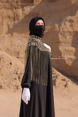 Gold & Black Bisser Collar Cape - Costume Jewelry Poncho