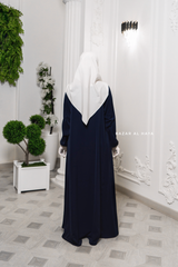 Navy Salam Abaya - Loose & Wide Bottom