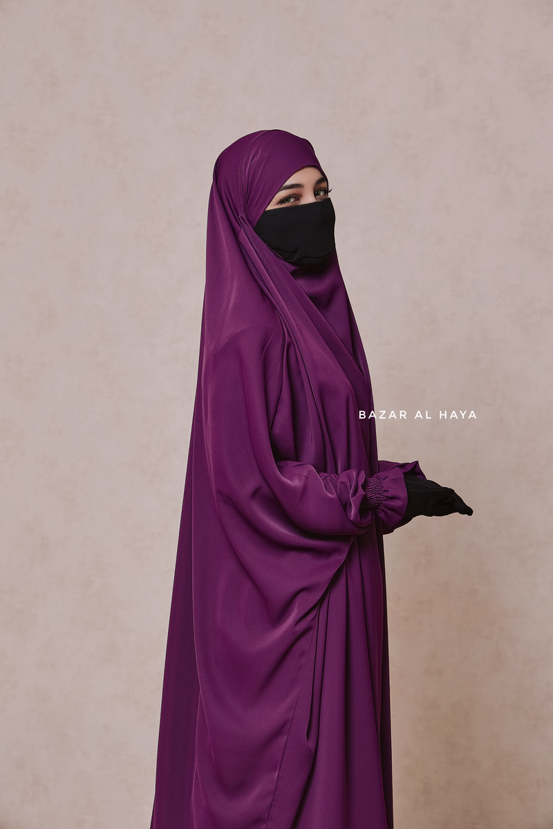 Purple Hoor - Two Piece Jilbab With Skirt- Long & Loose