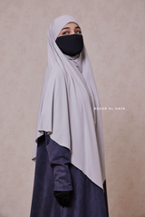 Silver Eliza Long Triangle Diamond Khimar - Soft Cotton