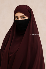 Marwad Maxi Round Diamond Khimar In Burgundy - Crepe, Cotton Extra Long