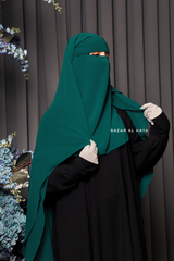 Two Layer Emerald Flap Niqab - Wide & Super Breathable Veil