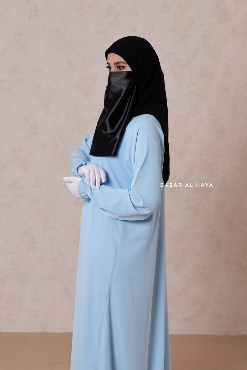 Baby Blue Salam Abaya - Loose & Wide In Nidha