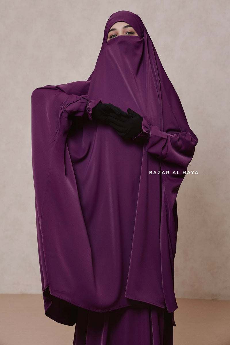 Purple Hoor - Two Piece Jilbab With Skirt- Long & Loose