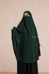 Marwad Maxi Round Diamond Khimar In Emerald - Crepe, Cotton Extra Long