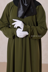 Olive Salam Abaya - Flowy & Relaxed Fit