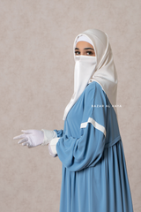 Mubina Sky Blue Tiered Abaya Dress - Loose & Wide In Nidha