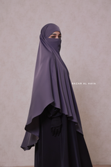 Steel Grey Long Mubarak Diamond Khimar - Nida Extra Long