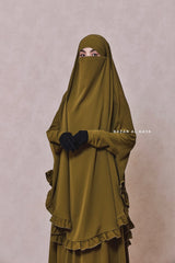 Ibadah Olive Two-piece Jilbab with Skirt, Haj, Umrah & Prayer Set