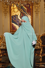 Munawwar Mint Extra Long Triangle Diamond Khimar - Soft Nida