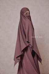 Coffee Eliza Long Triangle Diamond Khimar - Soft Cotton