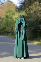 Emerald Zaara Abaya & Mubarak Khimar Extra Long Set