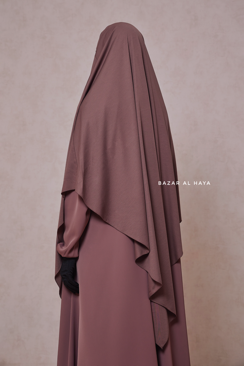 Coffee Eliza Long Triangle Diamond Khimar - Soft Cotton