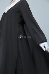 Pakiza Black Double Layered Minimalistic Style Abaya - Soft Georgette