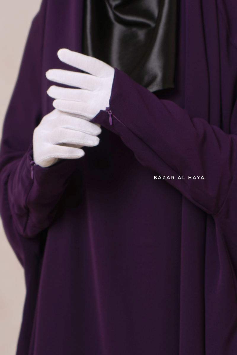 Yasmin Purple Two Piece Jilbab With Dress & Khimar - Loose Style & Light Soft Breathable