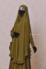 Ibadah Olive Two-piece Jilbab with Skirt, Haj, Umrah & Prayer Set