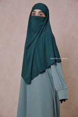 Emerald Cotton Eliza Short Triangle Diamond Khimar - Soft Cotton