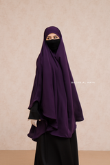 Marwad Maxi Round Diamond Khimar In Purple - Crepe, Cotton Extra Long