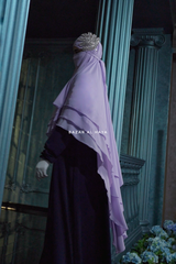 Lilac Aiza Three Layered Diamond Khimar - Premium Stretch