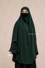 Marwad Maxi Round Diamond Khimar In Emerald - Crepe, Cotton Extra Long