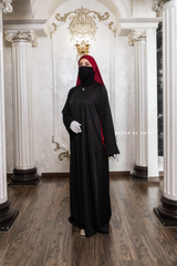 Madina Black Abaya - Soft Relaxed Fit - Mediumweight Silk Crepe