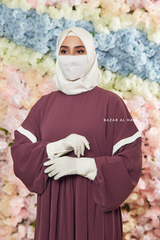 Grape Mubina Tiered Abaya Dress - Loose & Wide In Nida