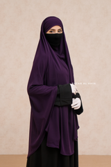 Marwad Maxi Round Diamond Khimar In Purple - Crepe, Cotton Extra Long