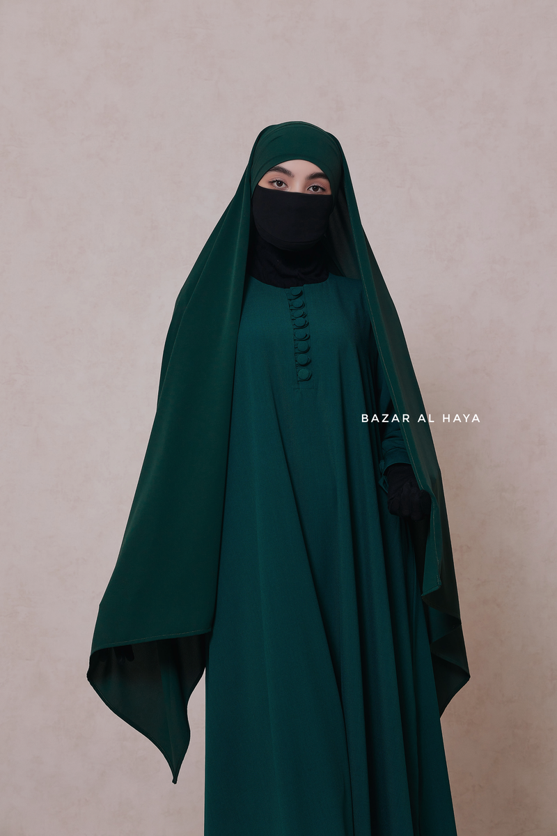 Emerald Tie Back Scarf & Khimar - Long Rectangle Shape - Style & More