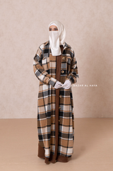 Brown Zada Plaid Shirt Dress In Cotton & Cashmere - Spring/Fall Outfit