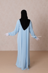 Baby Blue Salam Abaya - Loose & Wide In Nidha