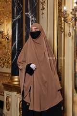 Munawwar Almond Extra Long Triangle Diamond Khimar - Soft Nida