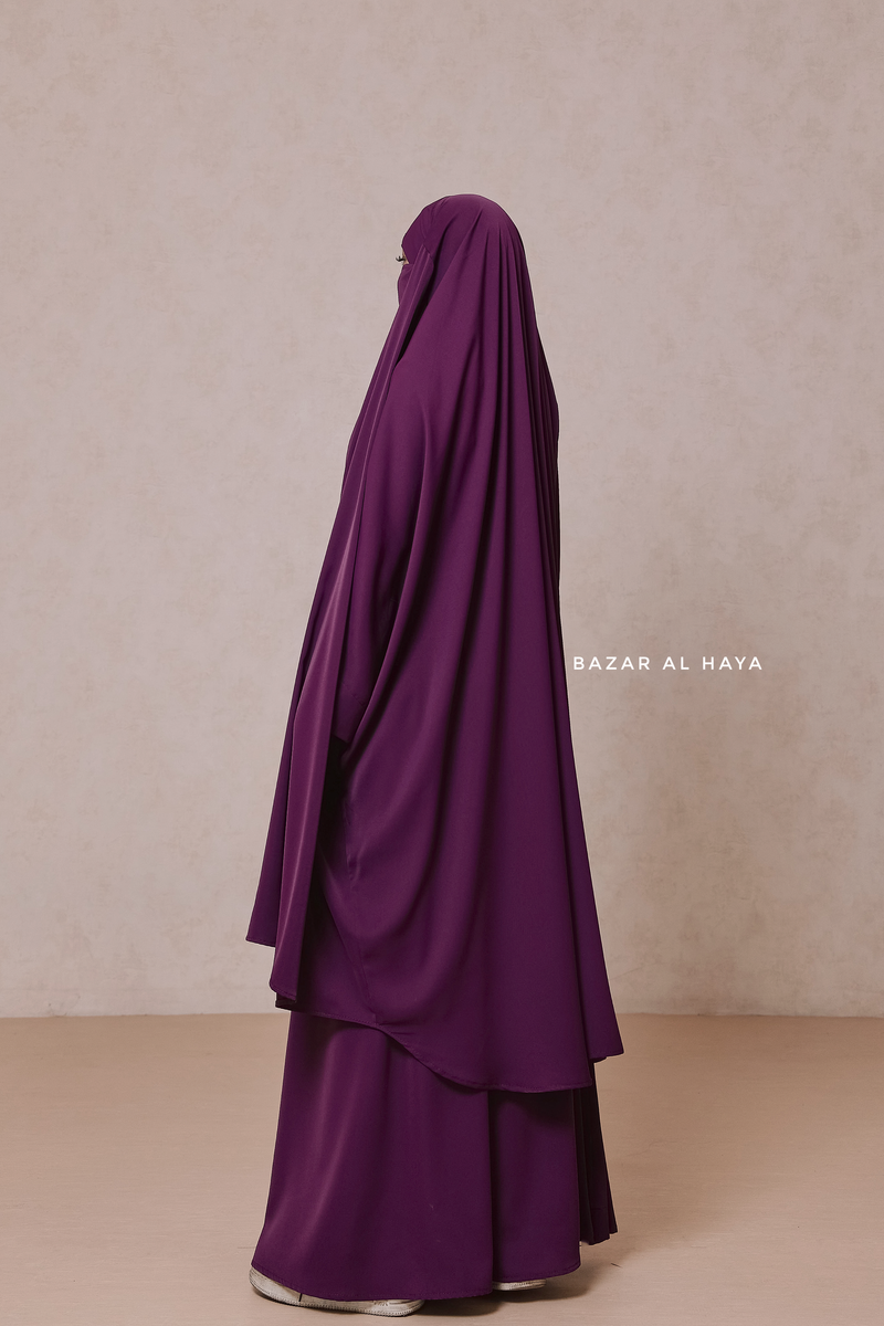 Purple Hoor - Two Piece Jilbab With Skirt- Long & Loose