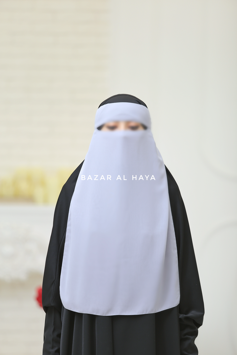 Silver Single Layer Niqab - Super Breathable & Comfy