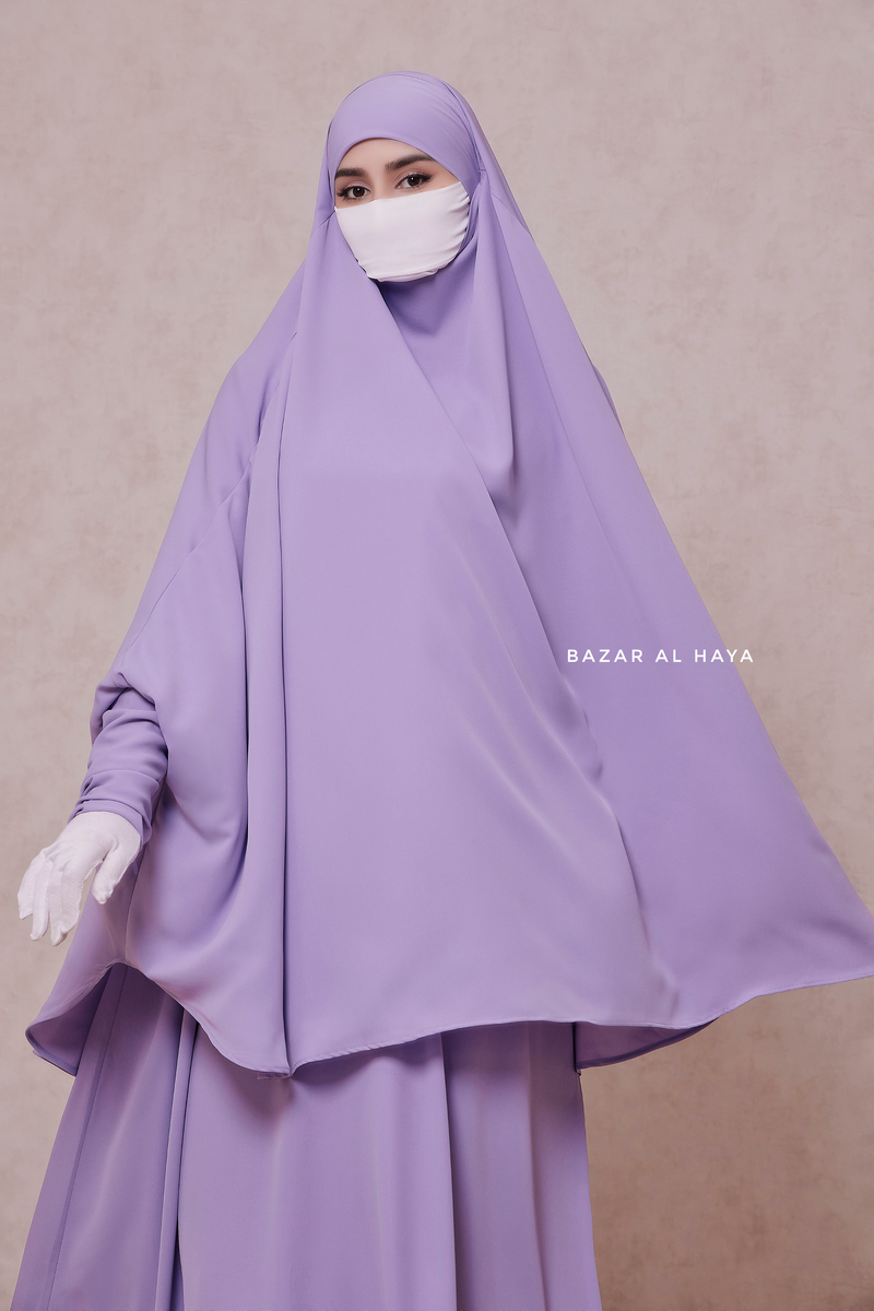 Lilac Yasmin Two Piece Jilbab With Dress & Khimar - Loose Style & Light Soft Breathable