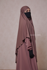 Coffee Eliza Long Triangle Diamond Khimar - Soft Cotton